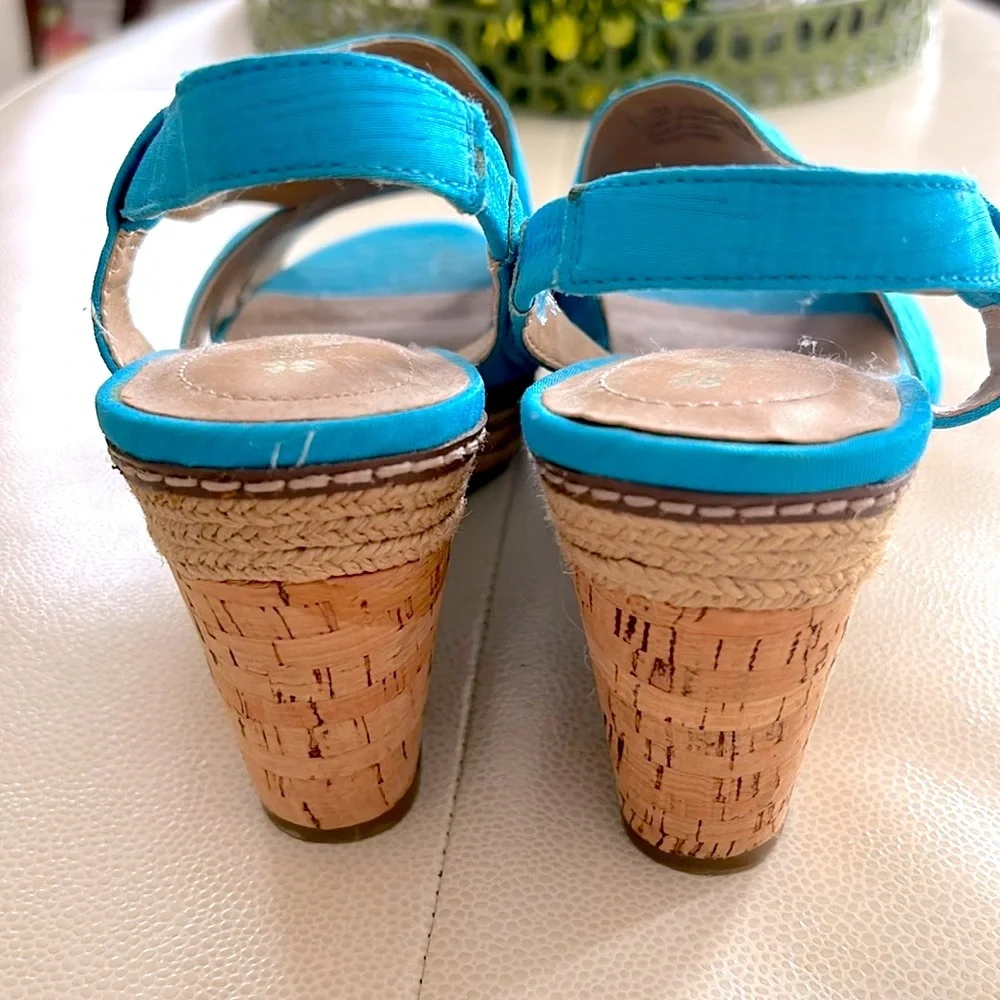 Naturalizer N5 Comfort LULIANNA Wedge 8.5 Turquoise Espadrille Sandal